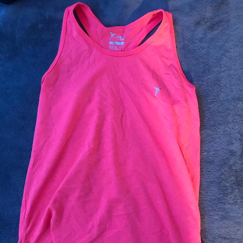 pink active wear kids tank top